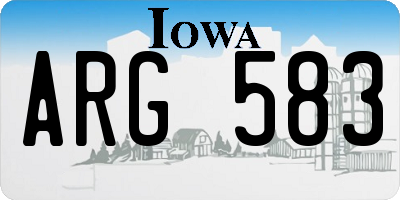 IA license plate ARG583