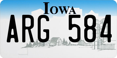 IA license plate ARG584