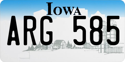 IA license plate ARG585