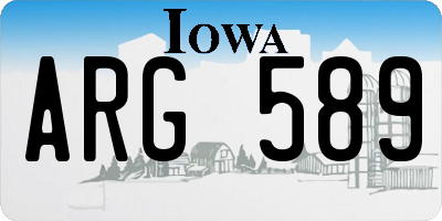 IA license plate ARG589