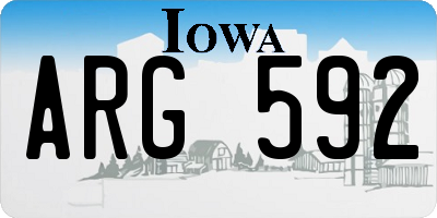 IA license plate ARG592