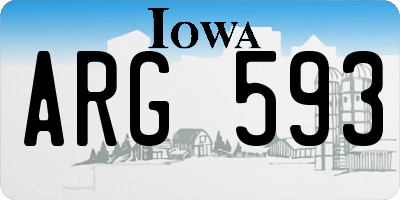 IA license plate ARG593