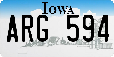 IA license plate ARG594