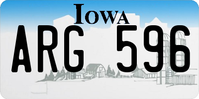 IA license plate ARG596