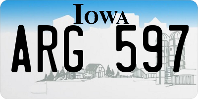 IA license plate ARG597
