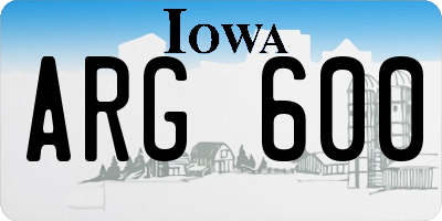 IA license plate ARG600