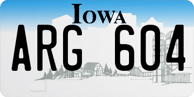 IA license plate ARG604