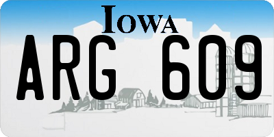 IA license plate ARG609