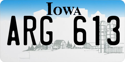 IA license plate ARG613