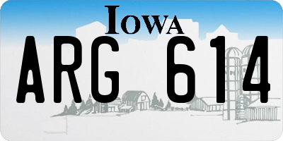 IA license plate ARG614