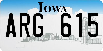 IA license plate ARG615