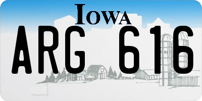 IA license plate ARG616