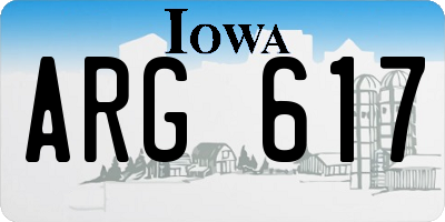 IA license plate ARG617