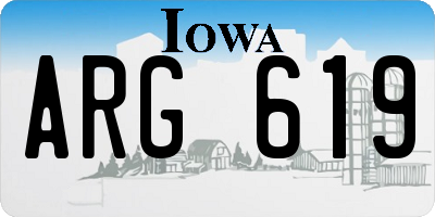 IA license plate ARG619