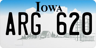 IA license plate ARG620