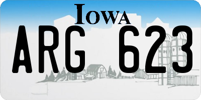 IA license plate ARG623