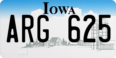 IA license plate ARG625