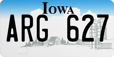IA license plate ARG627