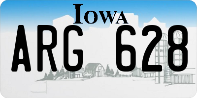 IA license plate ARG628