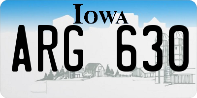 IA license plate ARG630