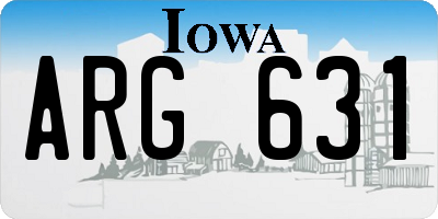 IA license plate ARG631