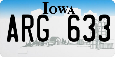 IA license plate ARG633