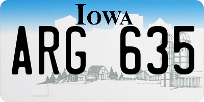 IA license plate ARG635