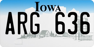 IA license plate ARG636