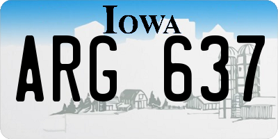 IA license plate ARG637