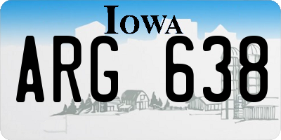 IA license plate ARG638