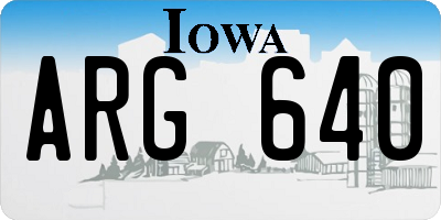 IA license plate ARG640
