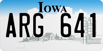 IA license plate ARG641