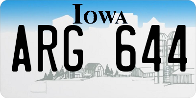 IA license plate ARG644
