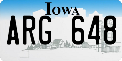 IA license plate ARG648
