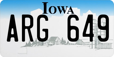 IA license plate ARG649