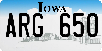 IA license plate ARG650