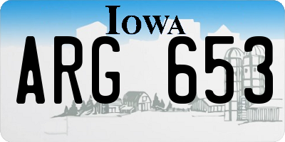IA license plate ARG653
