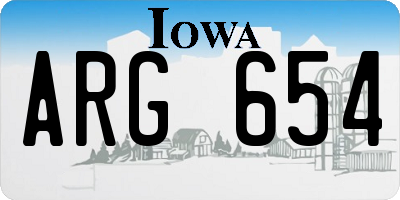 IA license plate ARG654