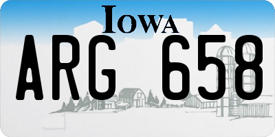 IA license plate ARG658