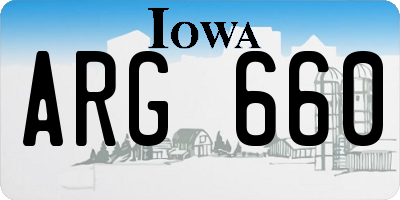 IA license plate ARG660