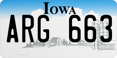 IA license plate ARG663