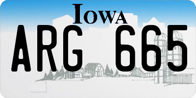IA license plate ARG665
