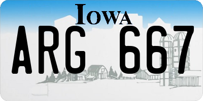 IA license plate ARG667