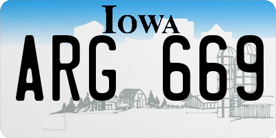 IA license plate ARG669