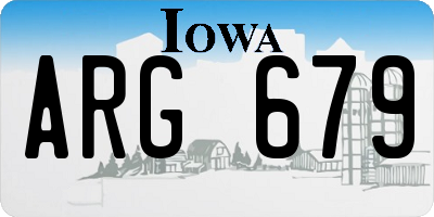 IA license plate ARG679