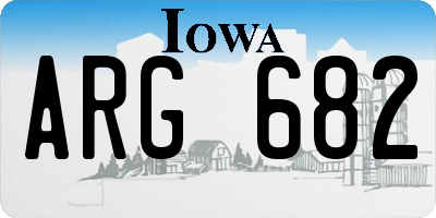IA license plate ARG682