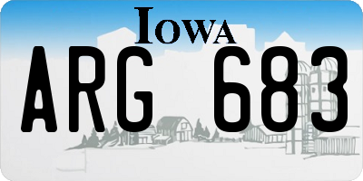 IA license plate ARG683