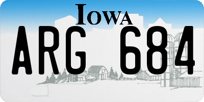 IA license plate ARG684