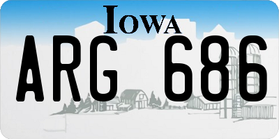 IA license plate ARG686