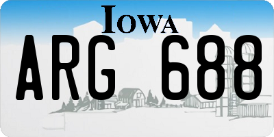 IA license plate ARG688